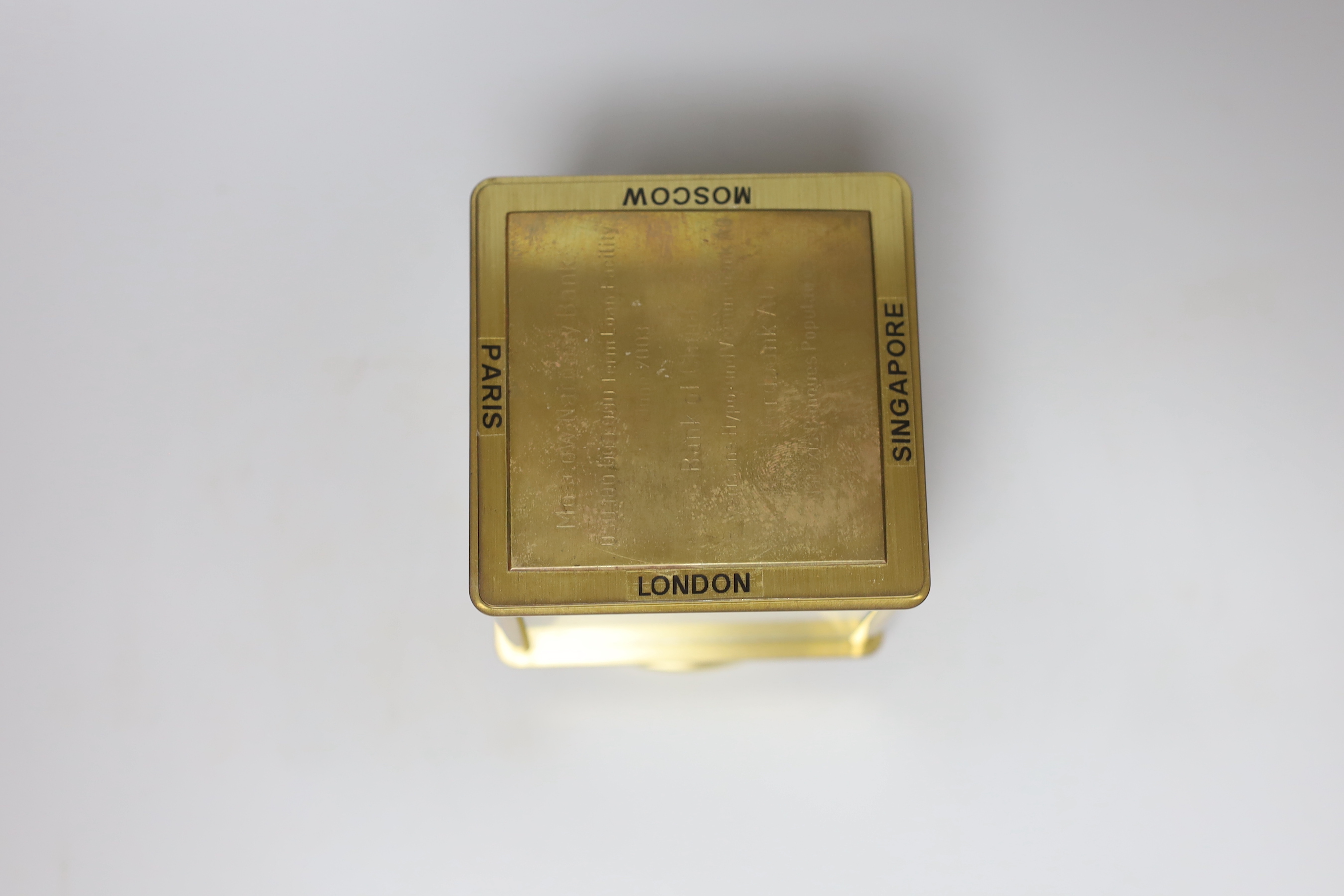 A Wehrle gilt brass world timepiece, 11cm high